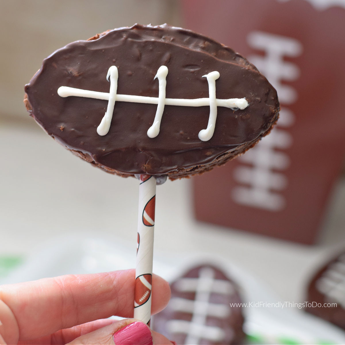 football brownie pops