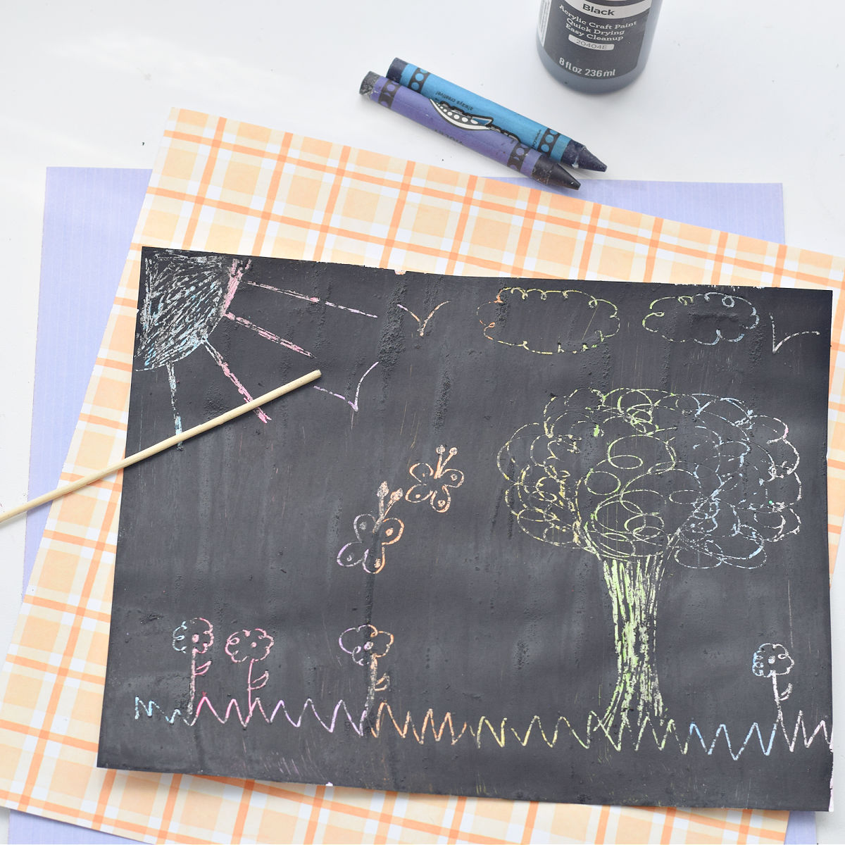 DIY scratch art with kids