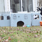 haunted castle bean bag toss for Halloween