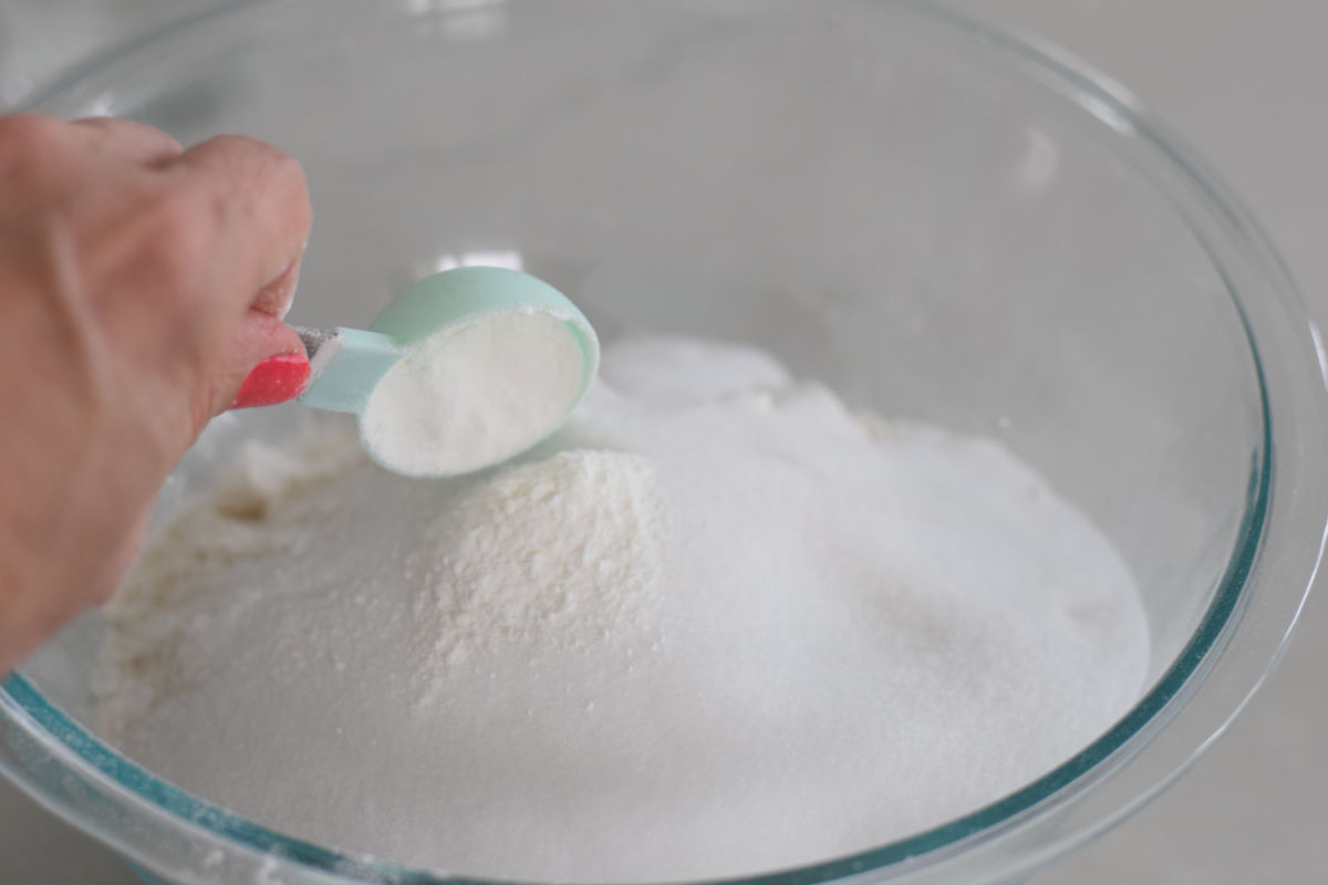 making homemade playdough