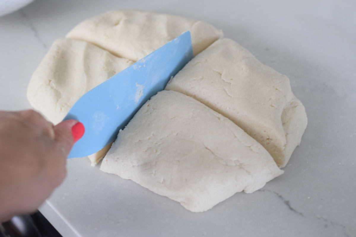 making homemade playdough