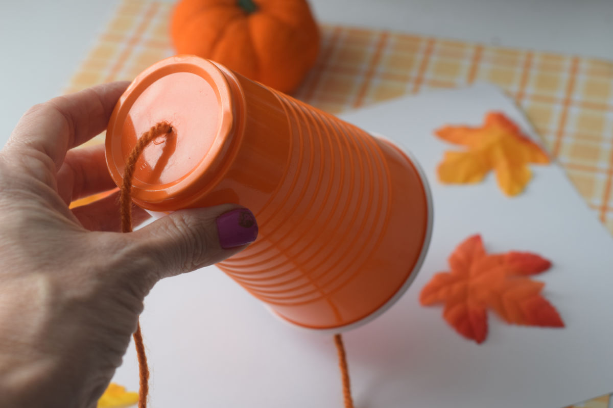 making a turkey cup craft 