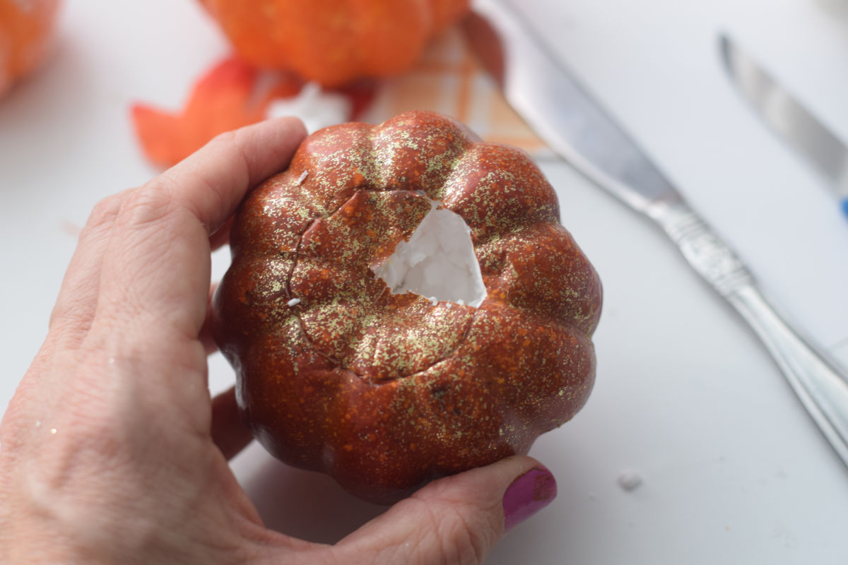 making gourd candles 