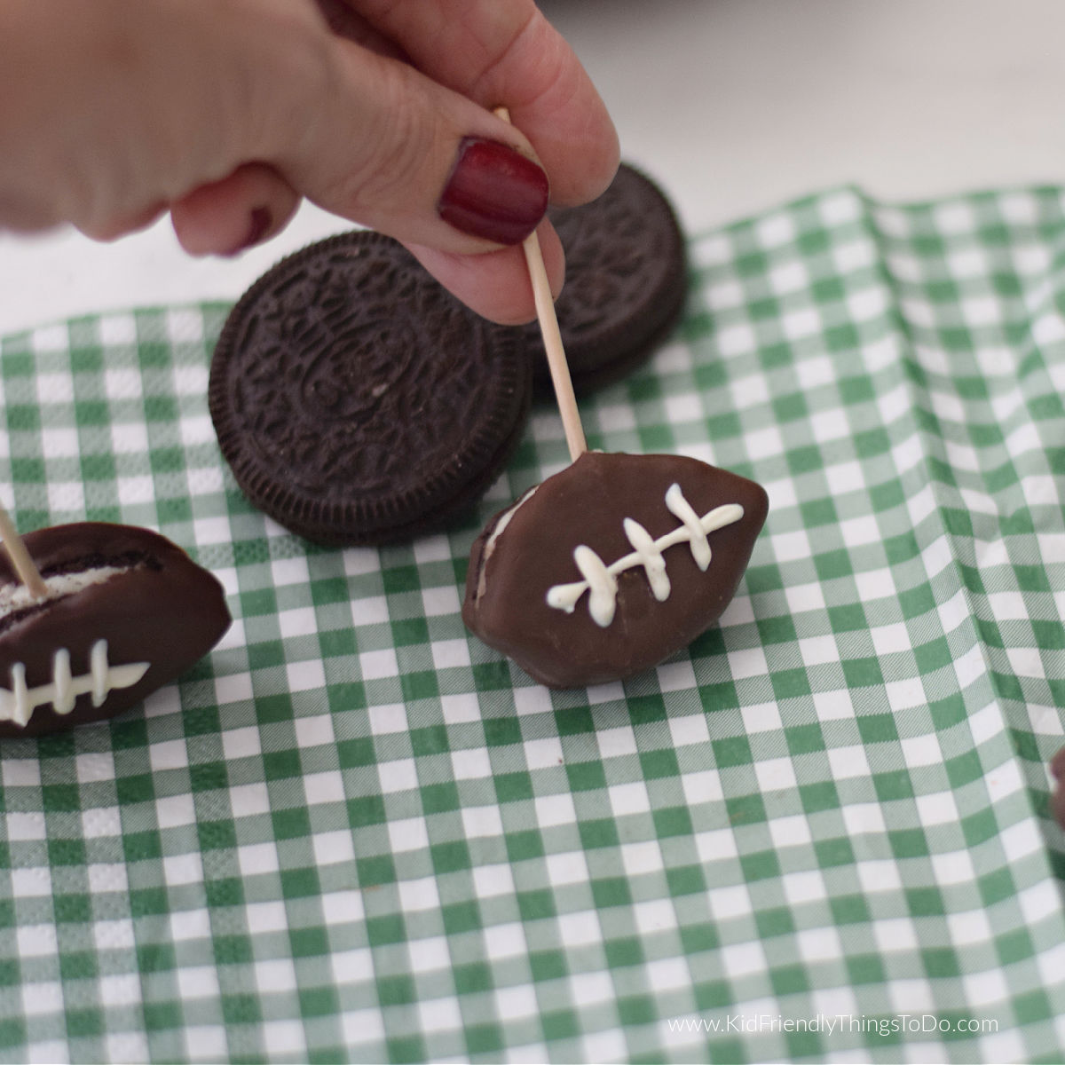 football chocolate covered Oreo