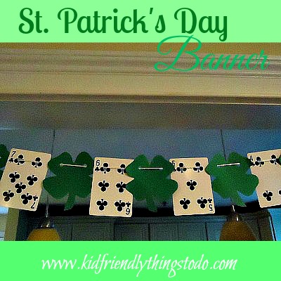 St. Patrick's Day Banner made from Playing Cards