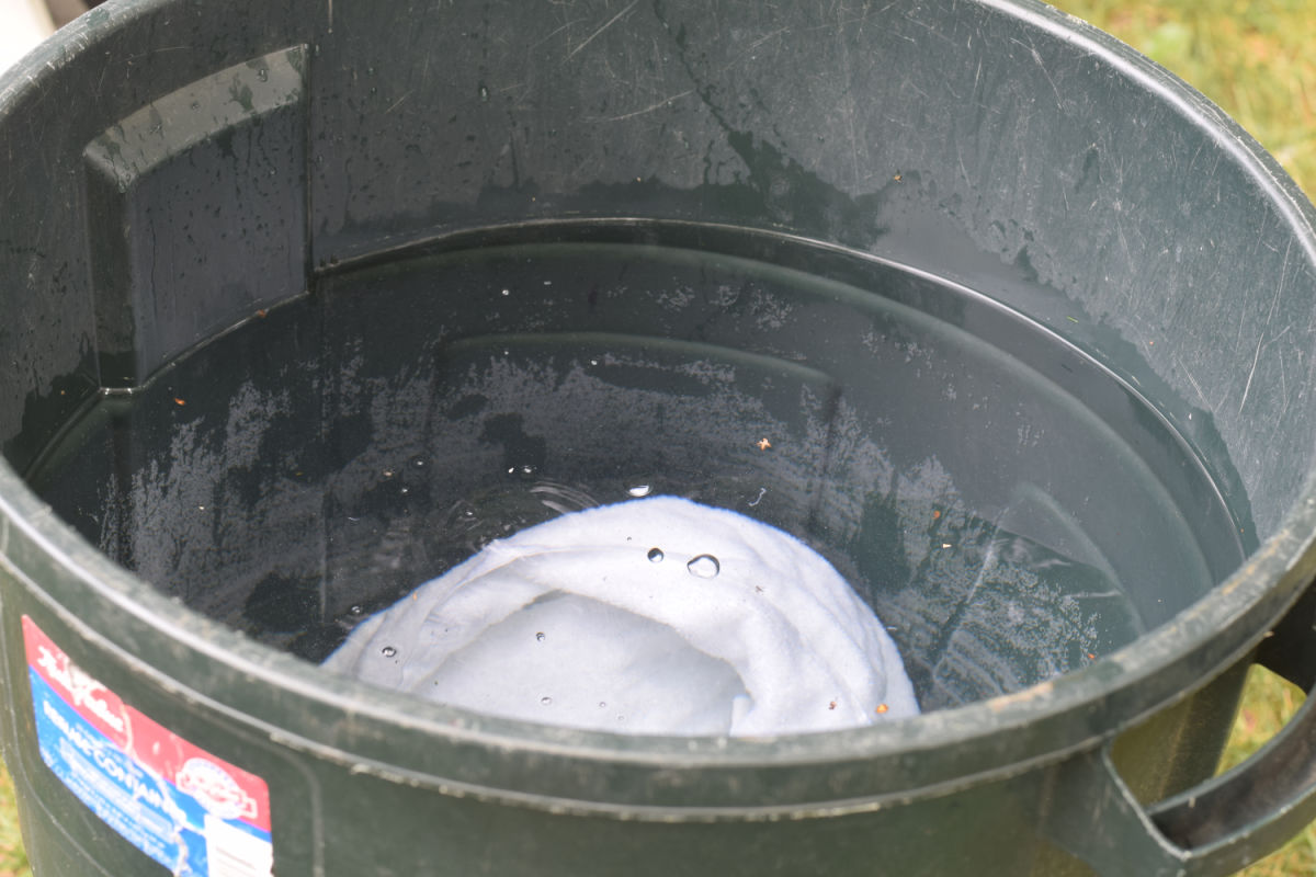 soaking towels for tie-dye