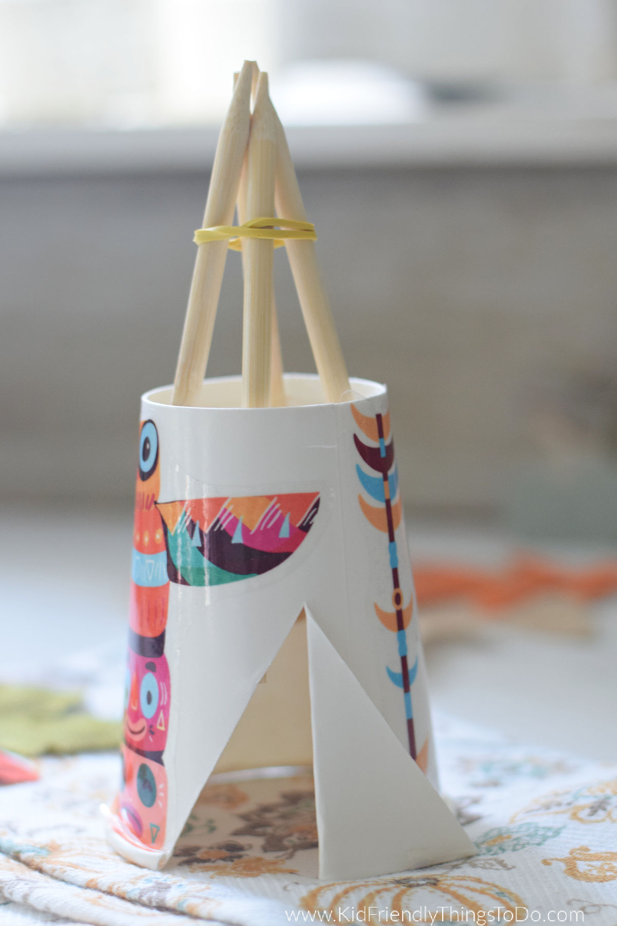 paper cup teepee craft 