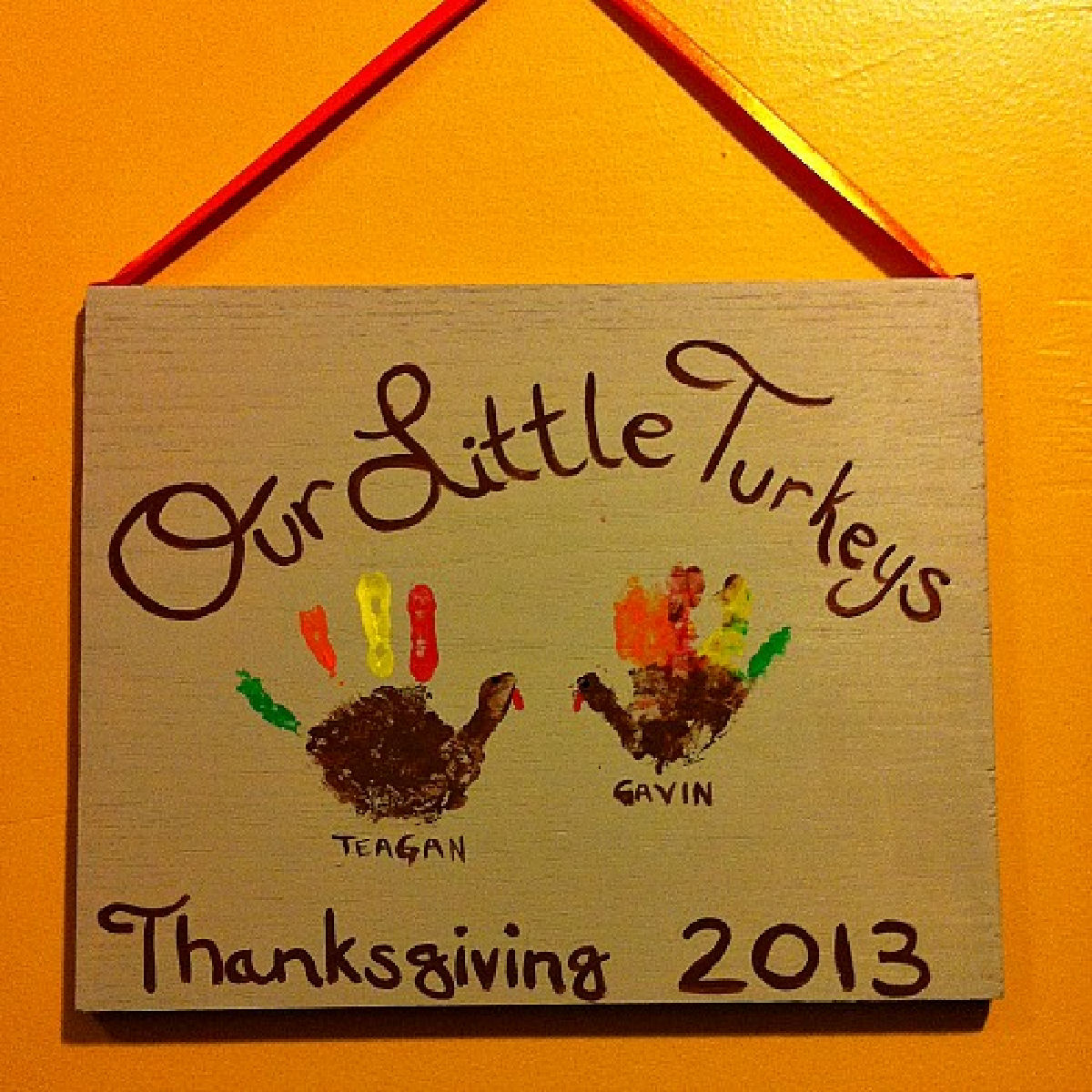 Thanksgiving handprint idea for kids 