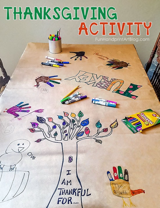 Thanksgiving tablecloth from paper 