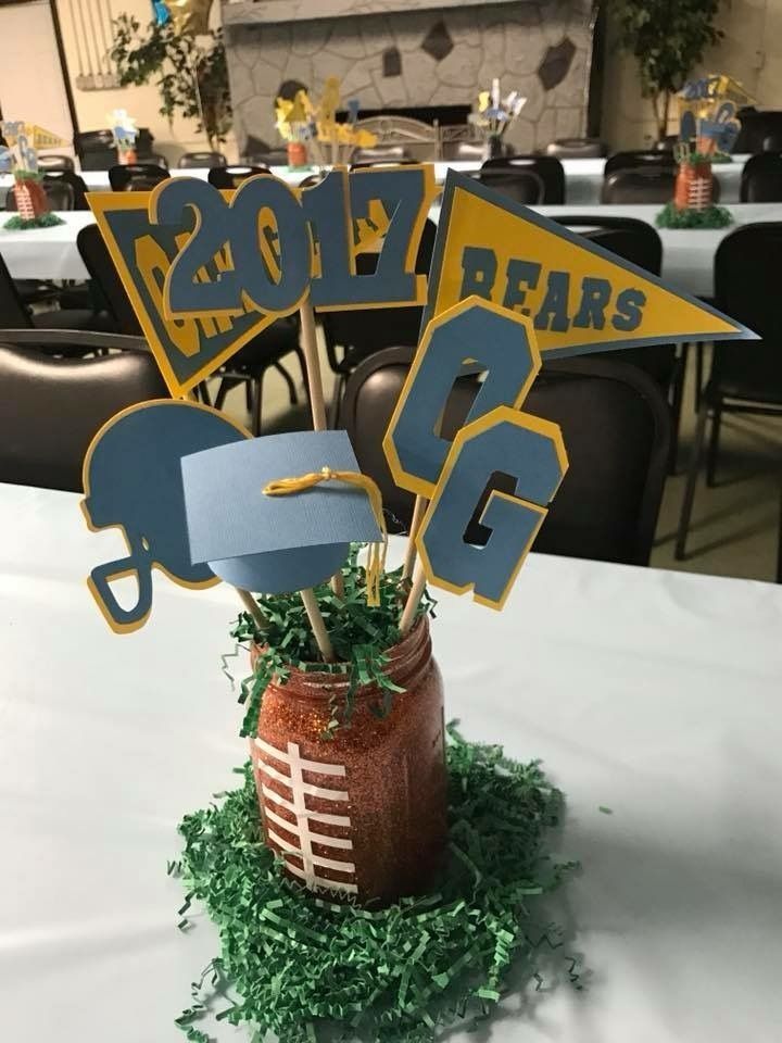 football centerpiece mason jar 