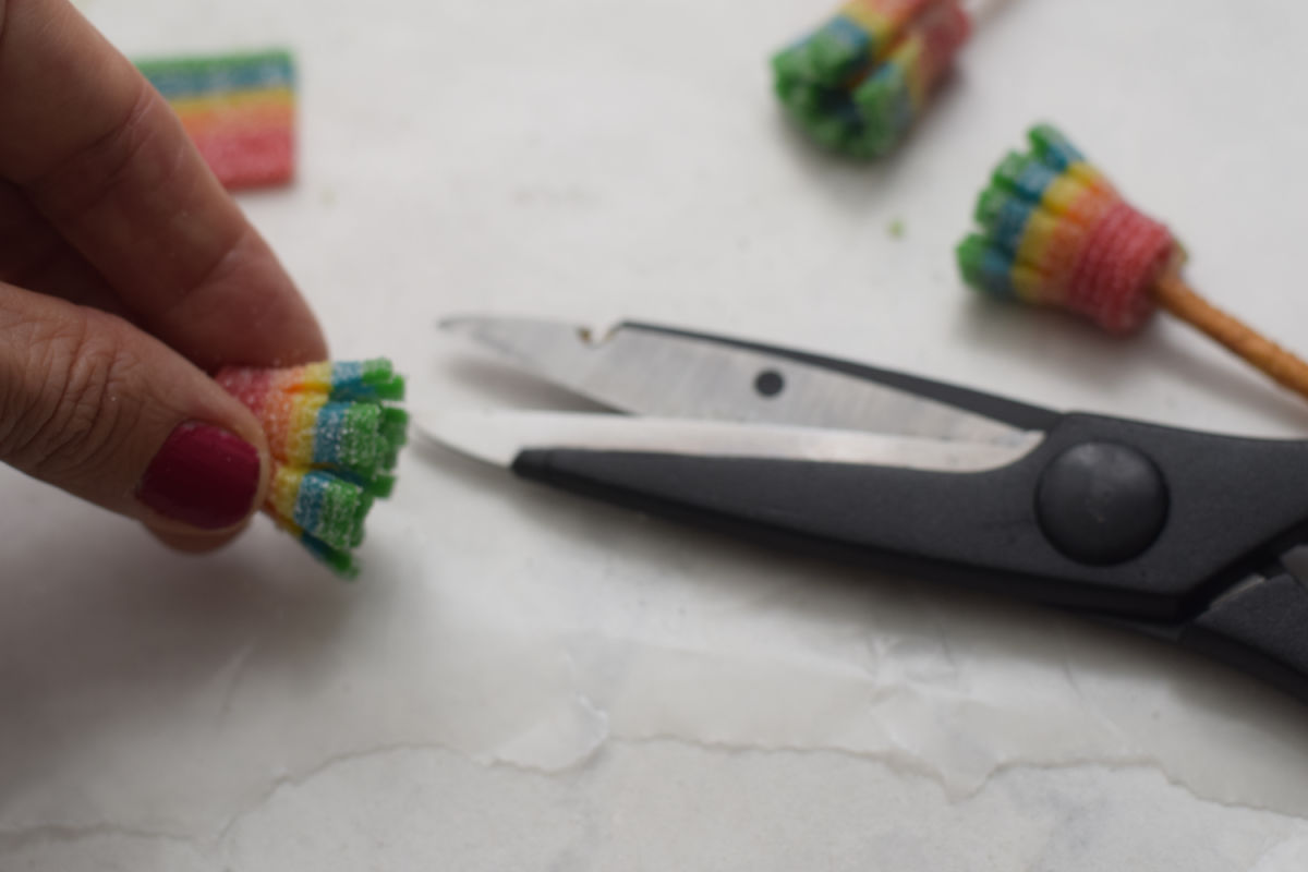 making candy witch broom