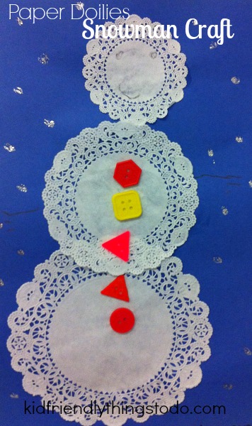 paper doily snowman craft