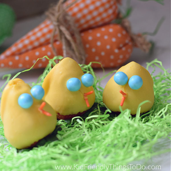 Strawberry chicks easy Easter treat