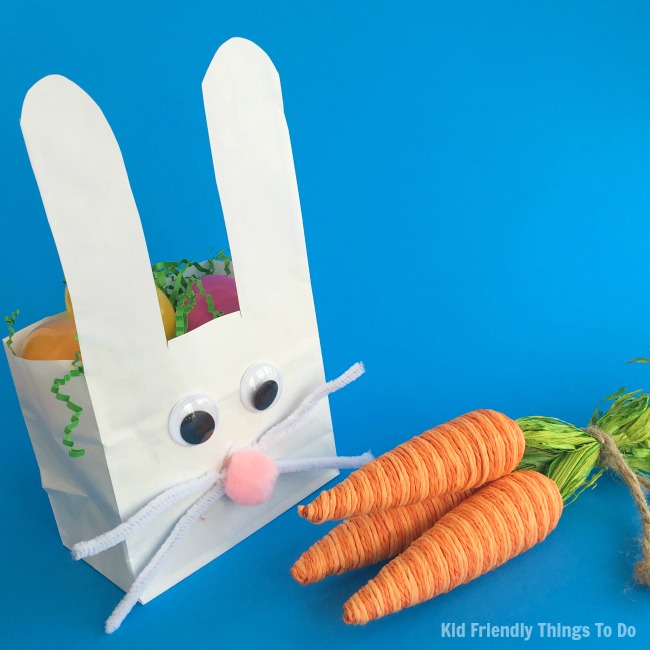 Paper Bag Bunny Easter Basket Craft For Kids