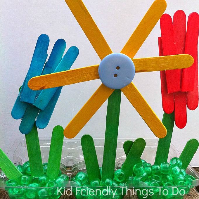 A Popsicle Stick Craft - Making A Garden of Flowers