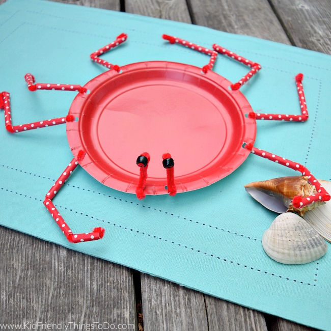 paper plate crab craft