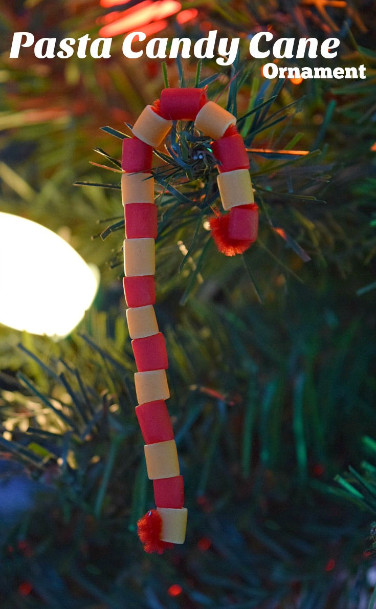 Pasta Candy Cane Ornament Craft