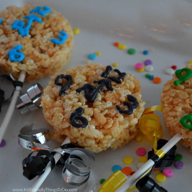 New Years' Eve rice krispies treats