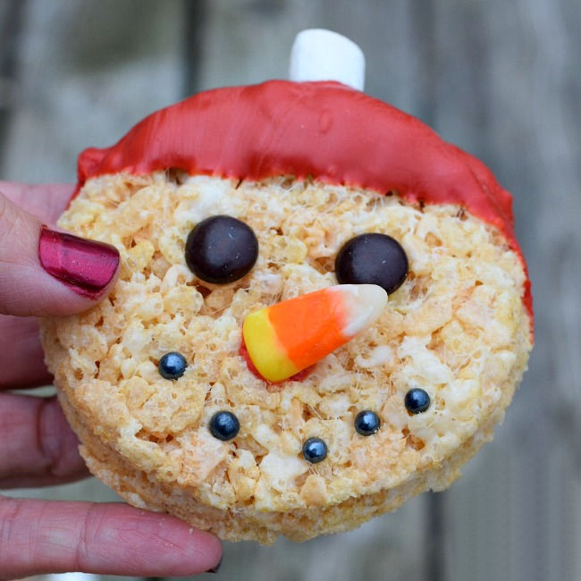 Snowman Rice Krispies Treat