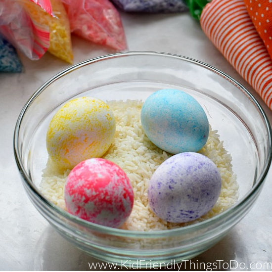 Dye Easter Eggs with Rice