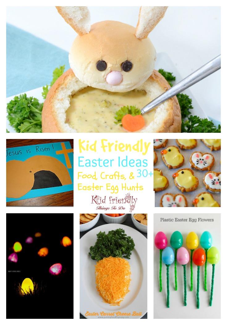 Over 30 Easter Egg Decorating Ideas, Egg Hunt Ideas and Crafts for Kids to Make, Christian related ones too! Fun and easy www.kidfriendlythingstodo.com