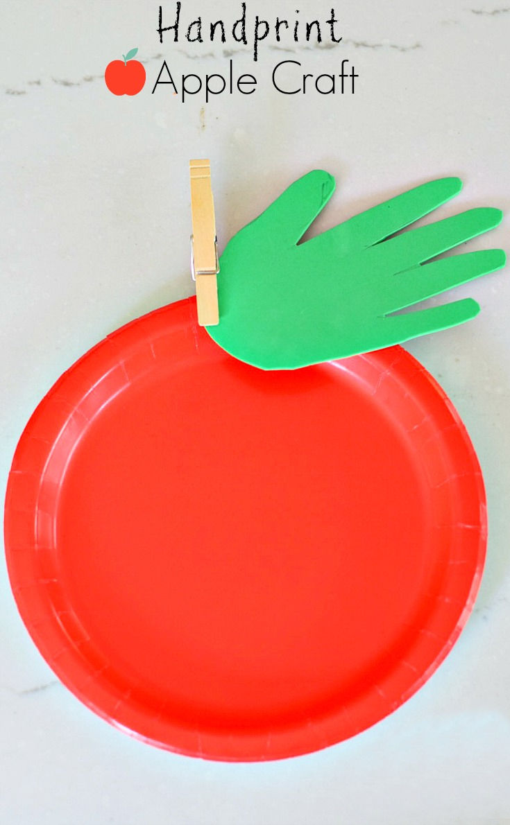 Simple Paper Plate & Handprint Apple Craft