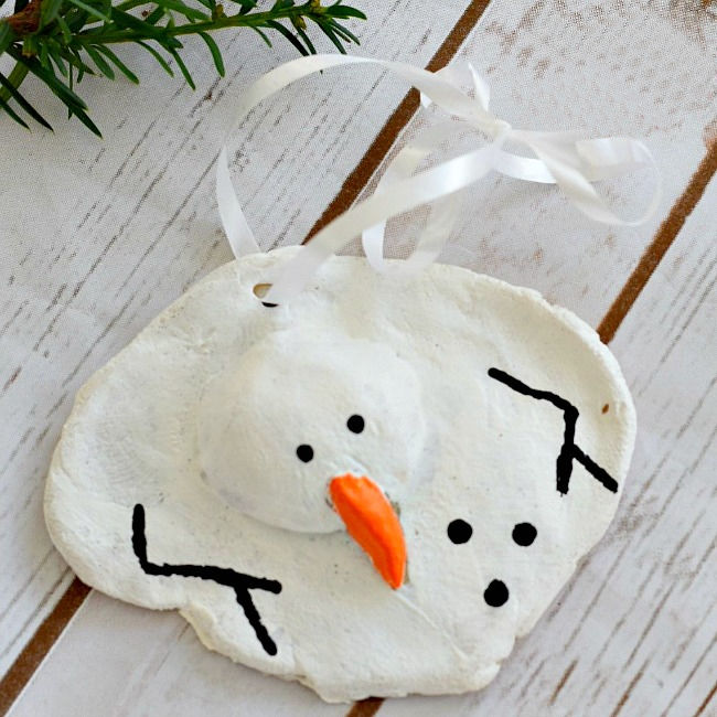 A DIY Melted Snowman and Candy Cane Salt Dough Ornament Idea and Recipe for Christmas