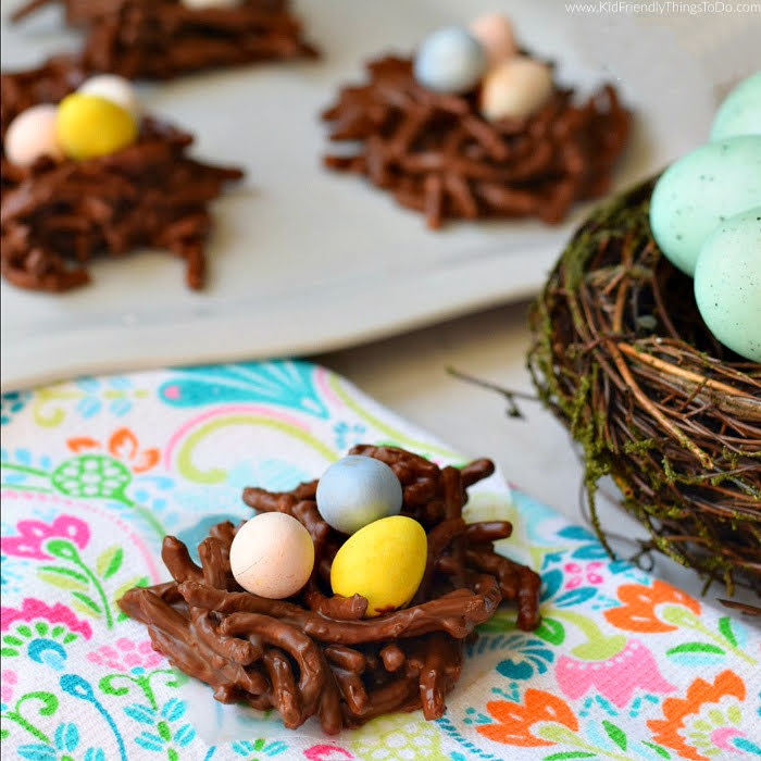 bird nest haystack cookie for spring or Easter