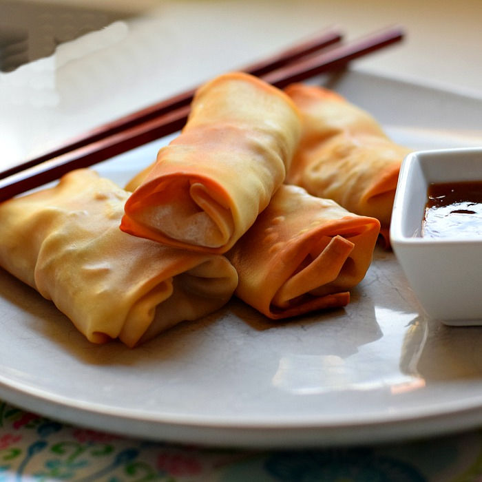 easy baked chicken and shrimp egg rolls