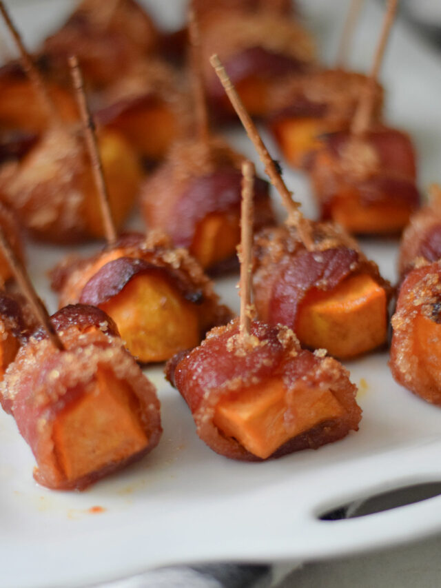 bacon wrapped sweet potato bites