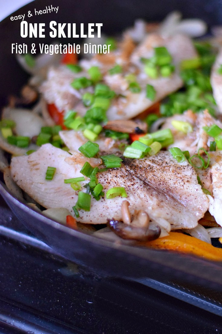 cast iron pan fried fish fillet meal