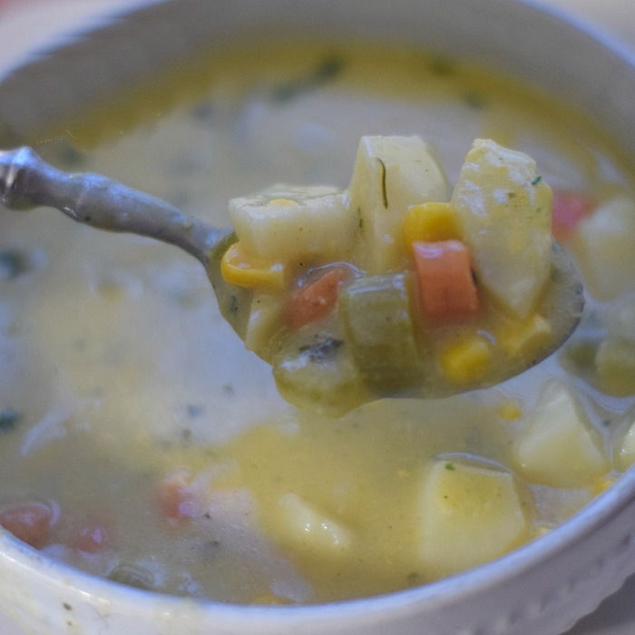 Cheesy Corn Chowder Soup Recipe {Creamy}