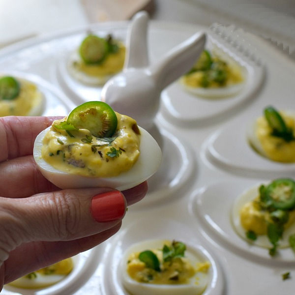 jalapeno and cilantro deviled eggs