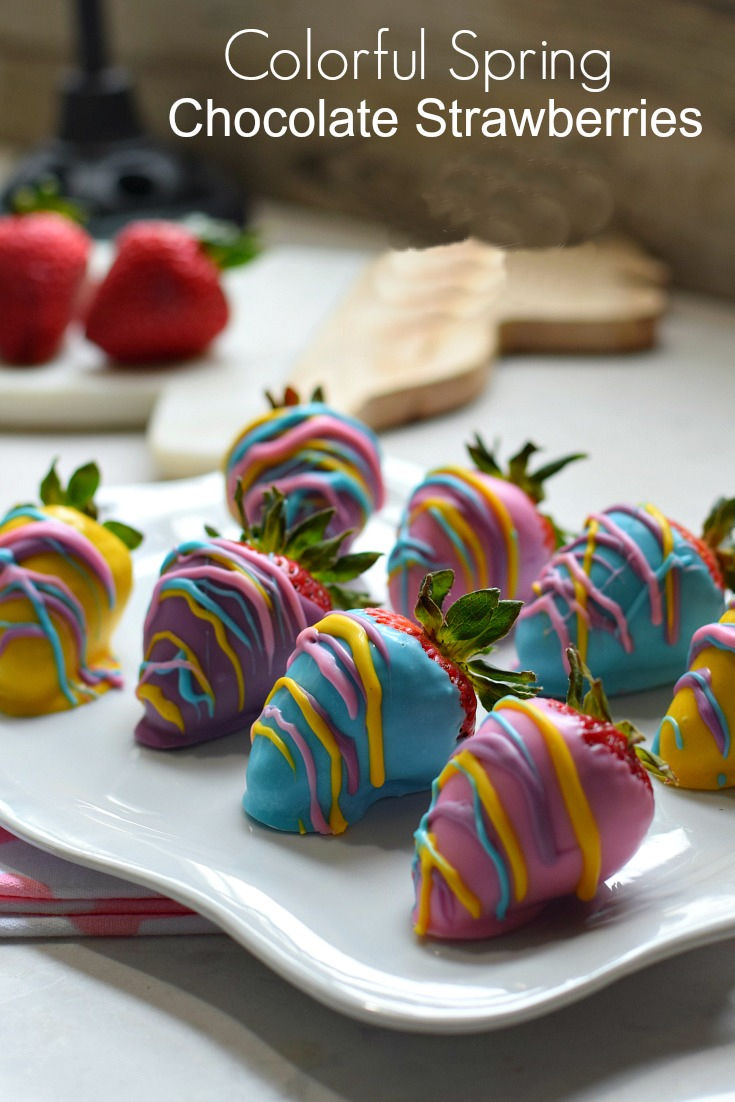 colorful chocolate covered strawberries