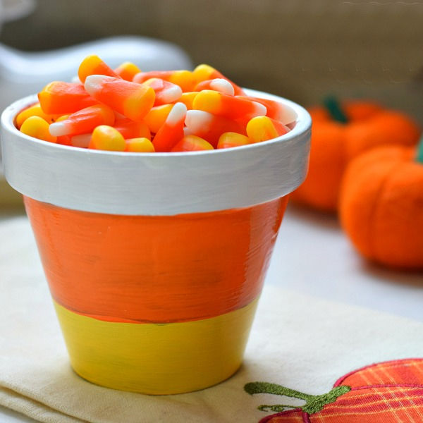 Candy Corn Clay Pot Craft