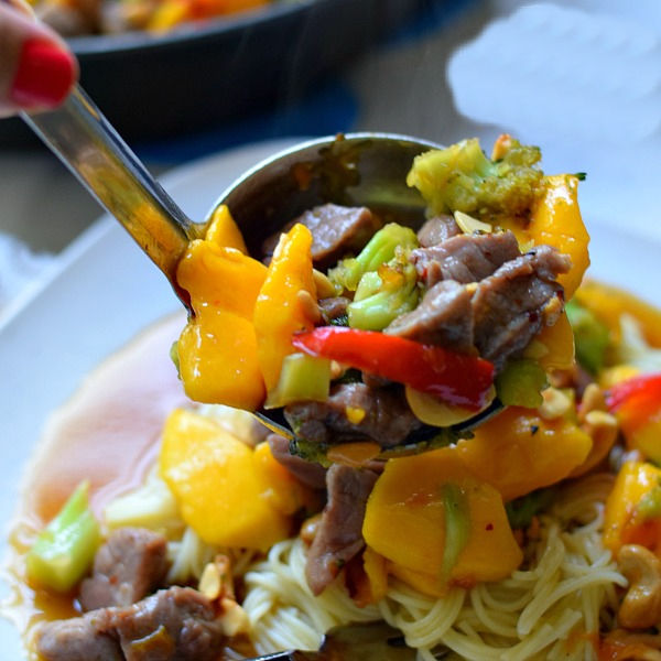 mango pork stir fry recipe with noodles