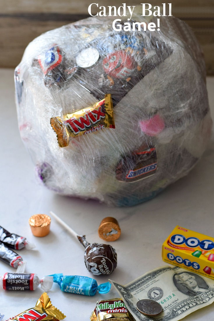 saran wrap candy ball game