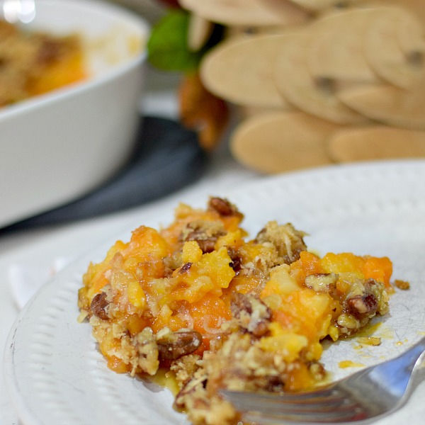 sweet potato casserole with pecan topping