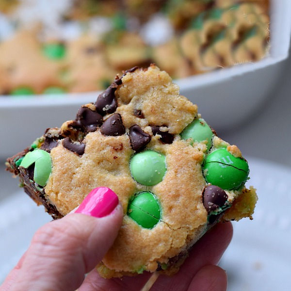 mint M&M brownie St. Patrick's day treat