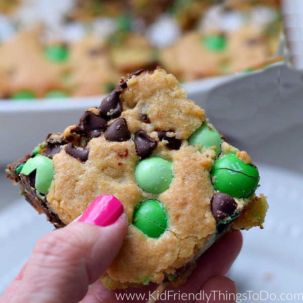 mint M&M brownie St. Patrick's day treat