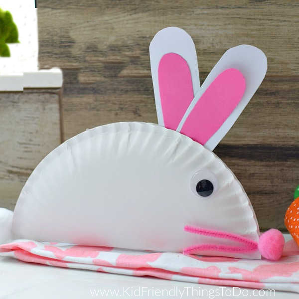 Easy paper plate bunny craft