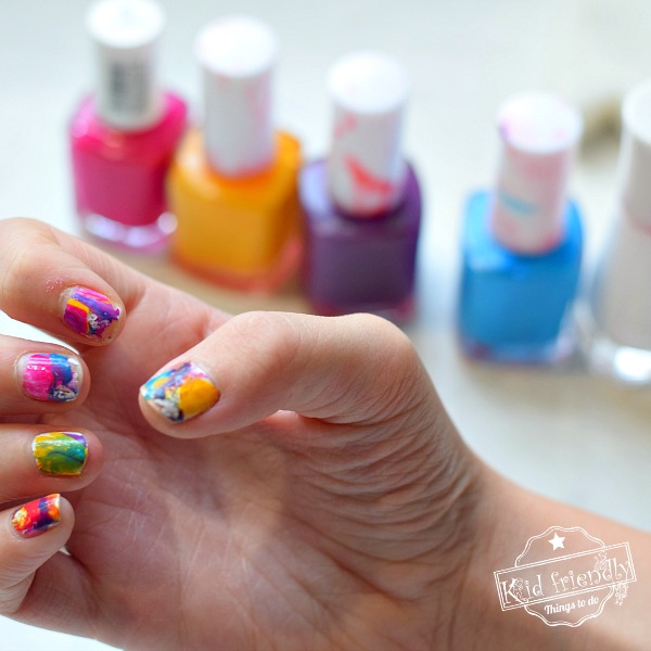 how to tie-dye fingernails easy