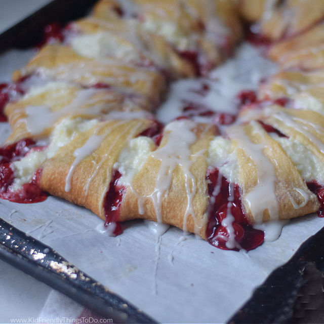 cream cheese and cherry crescent roll danish