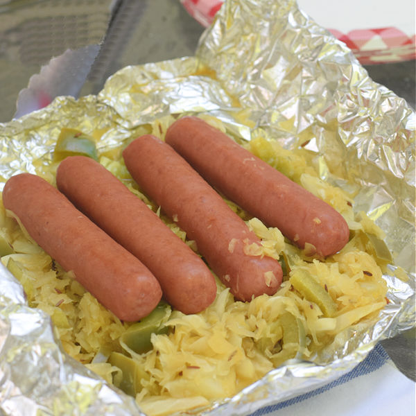 Brat and Sauerkraut Foil packet