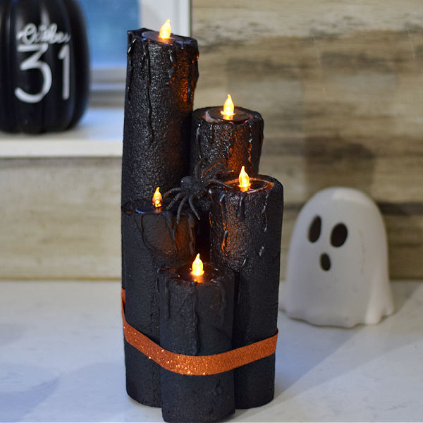 pool noodle Halloween candles