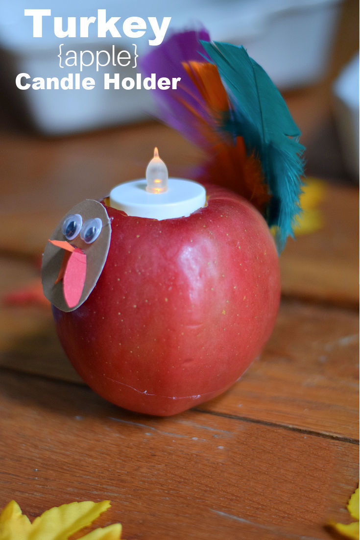 turkey candle craft Thanksgiving table decoration