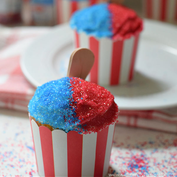 snow cone summer cupcakes