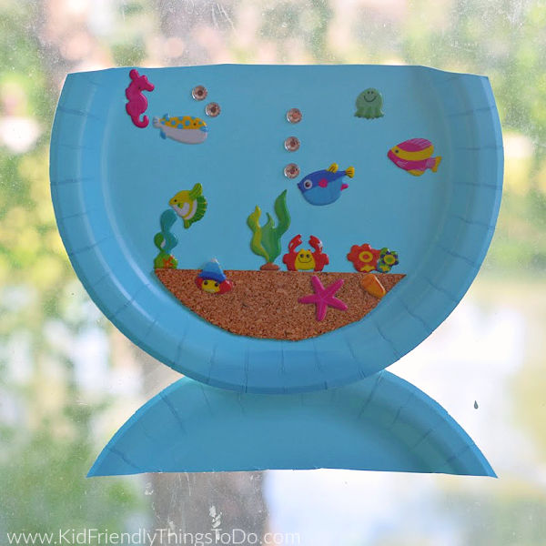 paper plate fishbowl craft for summer