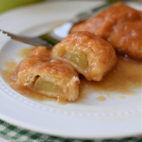 apple dumplings wrapped in a crescent roll