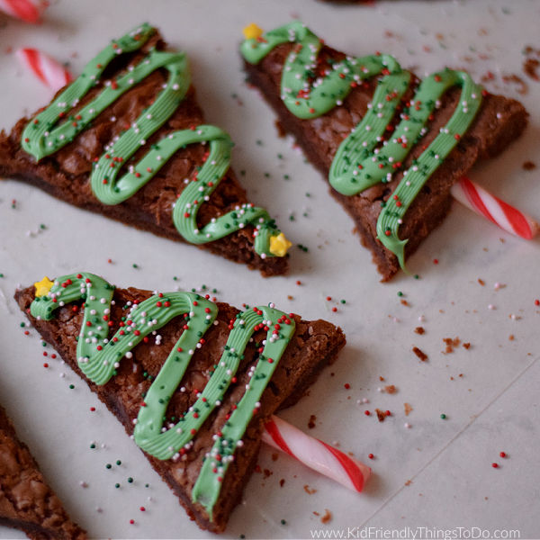 Christmas tree brownies